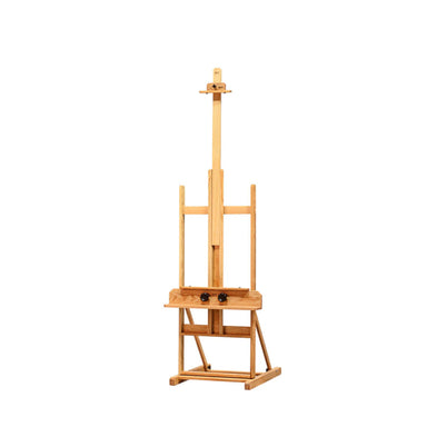 A BEST Giant Dulce Easel with adjustable heights and a sliding mast, featuring a tray for holding art supplies, set against a plain white background. The classic A-frame design is perfect for holding wider canvases steady while painting or drawing.